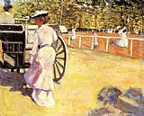 An Elegant Lady Entering a Coach